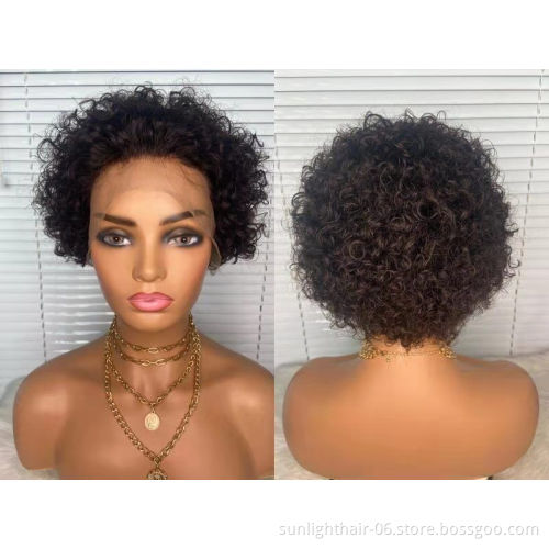13x4 Short Human Hair Wigs Pixie Cut For Women Pre Plucked Bob Wig Remy Brazilian Glueless Lace Front Human Hair Wigs